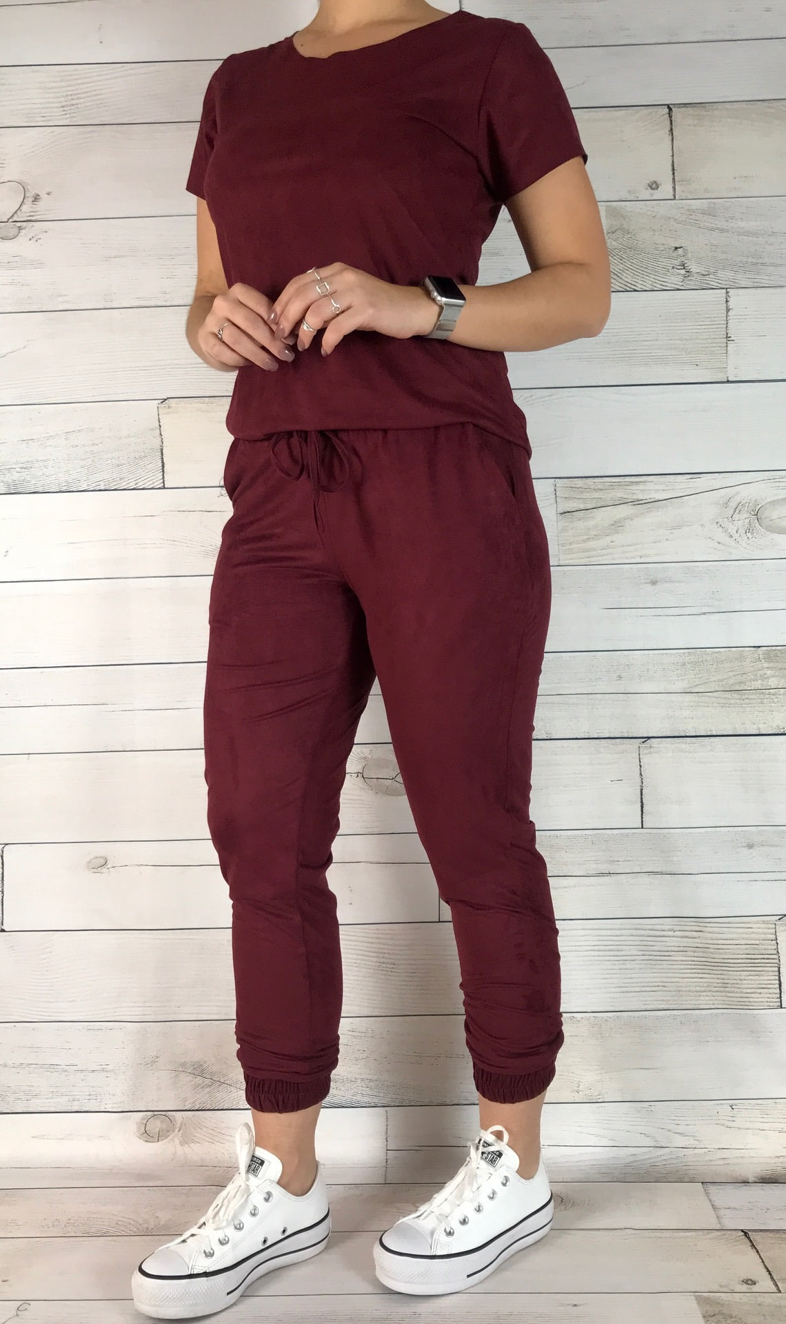 calça jogger feminina suede