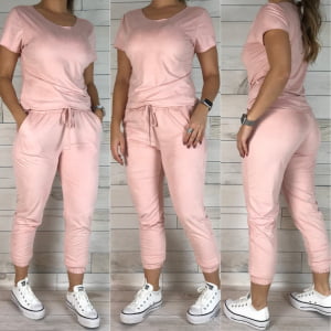 calça jogger suede feminina